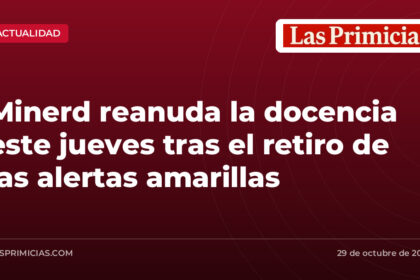 Minerd reanuda la docencia este jueves tras el retiro de las alertas amarillas